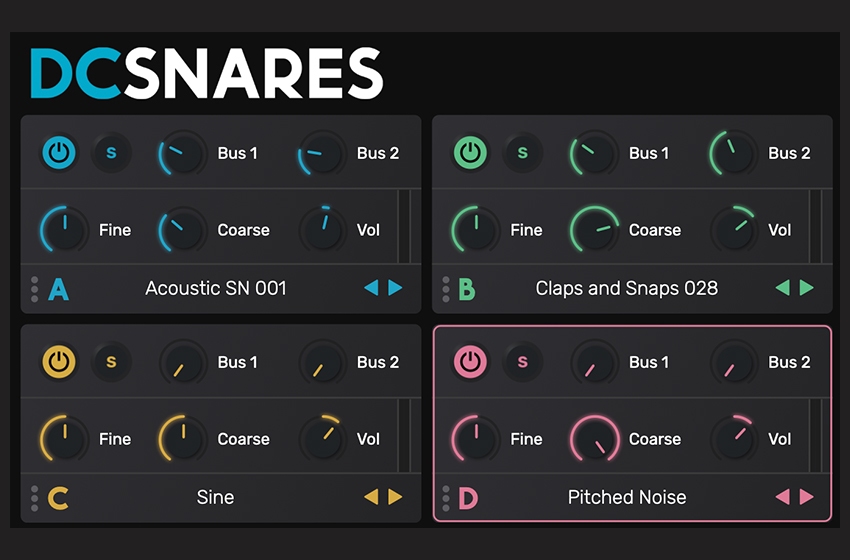 DC Snares 4 Sound Slots to sculpt your sounds